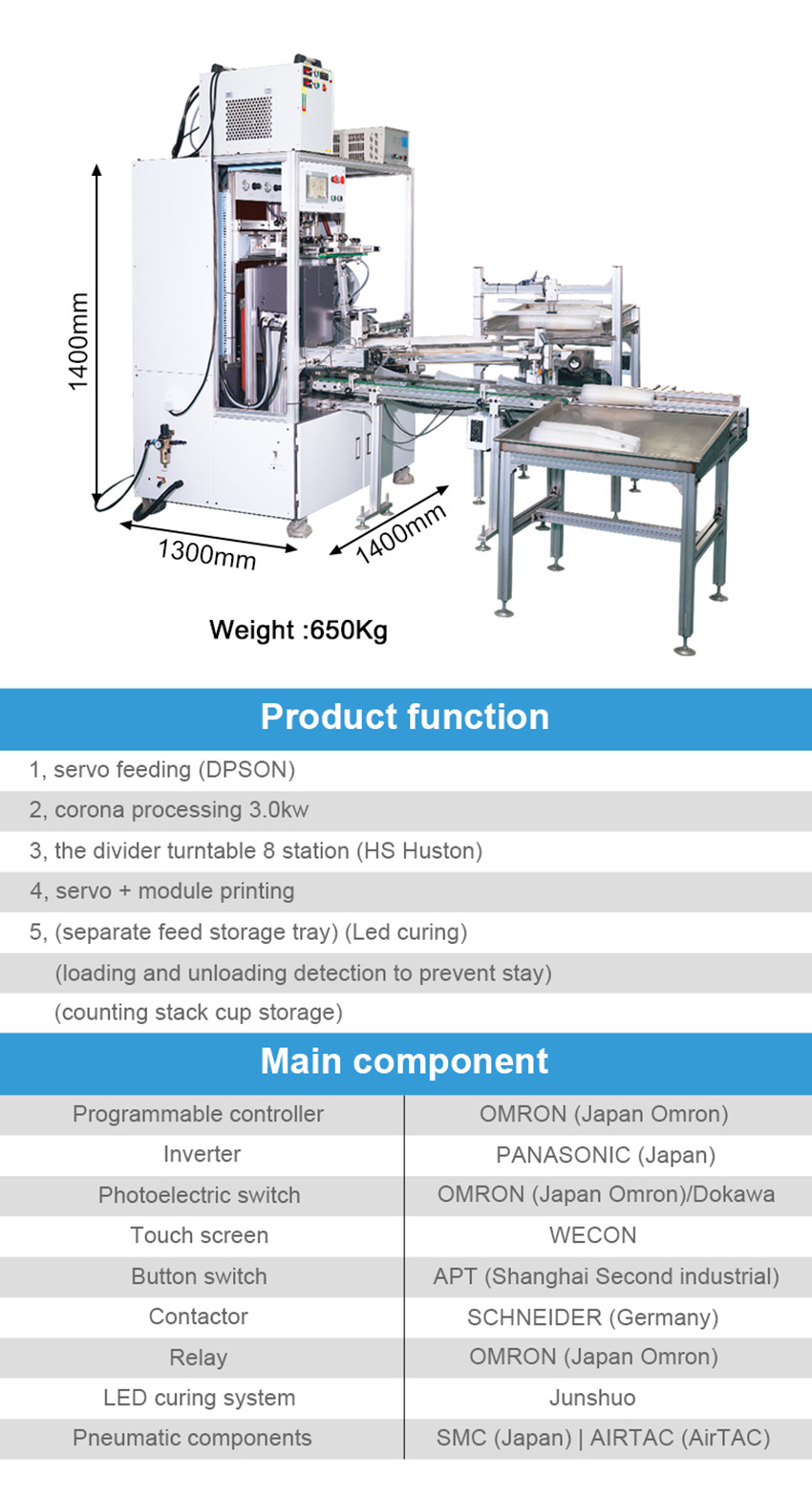 Fully automatic bottle screen printing and curing machine single color-Product Parameters Fully automatic bottle screen printing and curing machine single color-Product Parameters